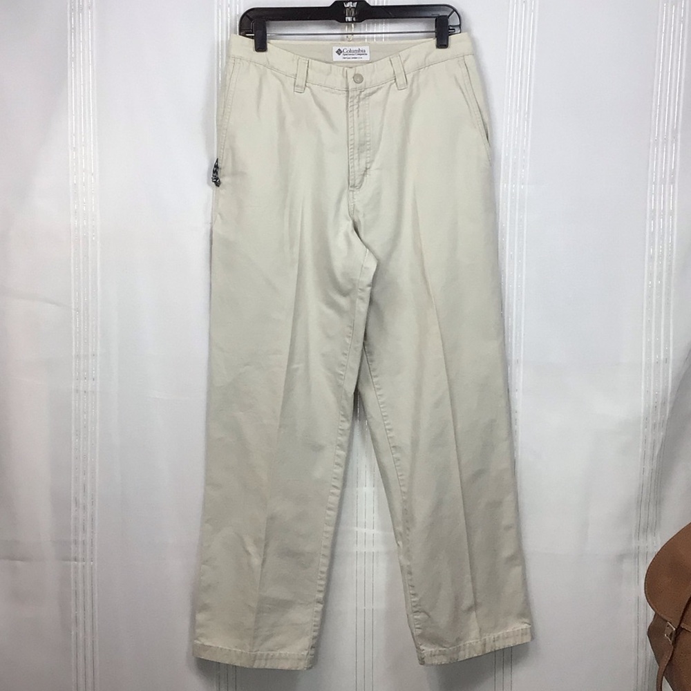 Men’s Columbia Rugged Outdoor Chino Flat Front Cotton in Stone Khaki 32 X 30